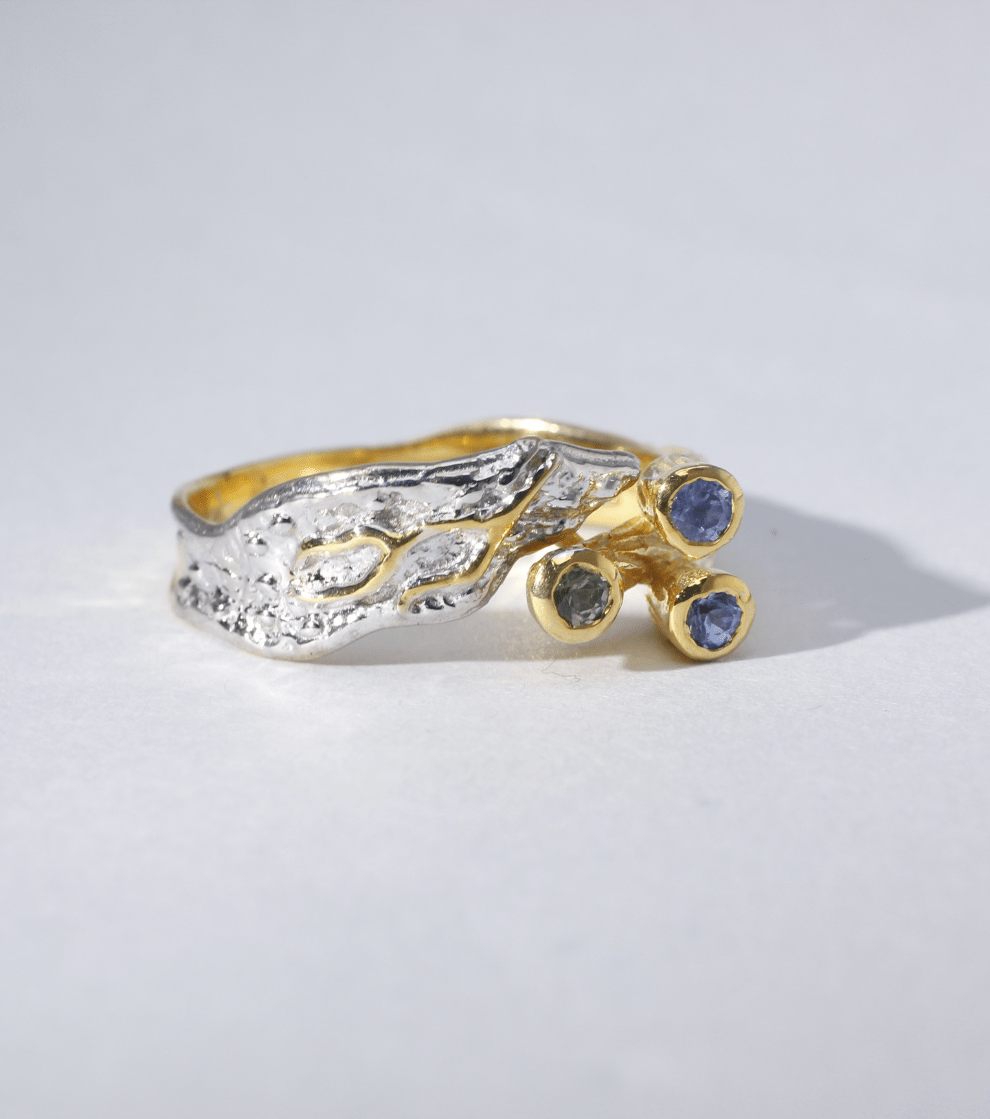Seaweeded Sapphires Ring for Her