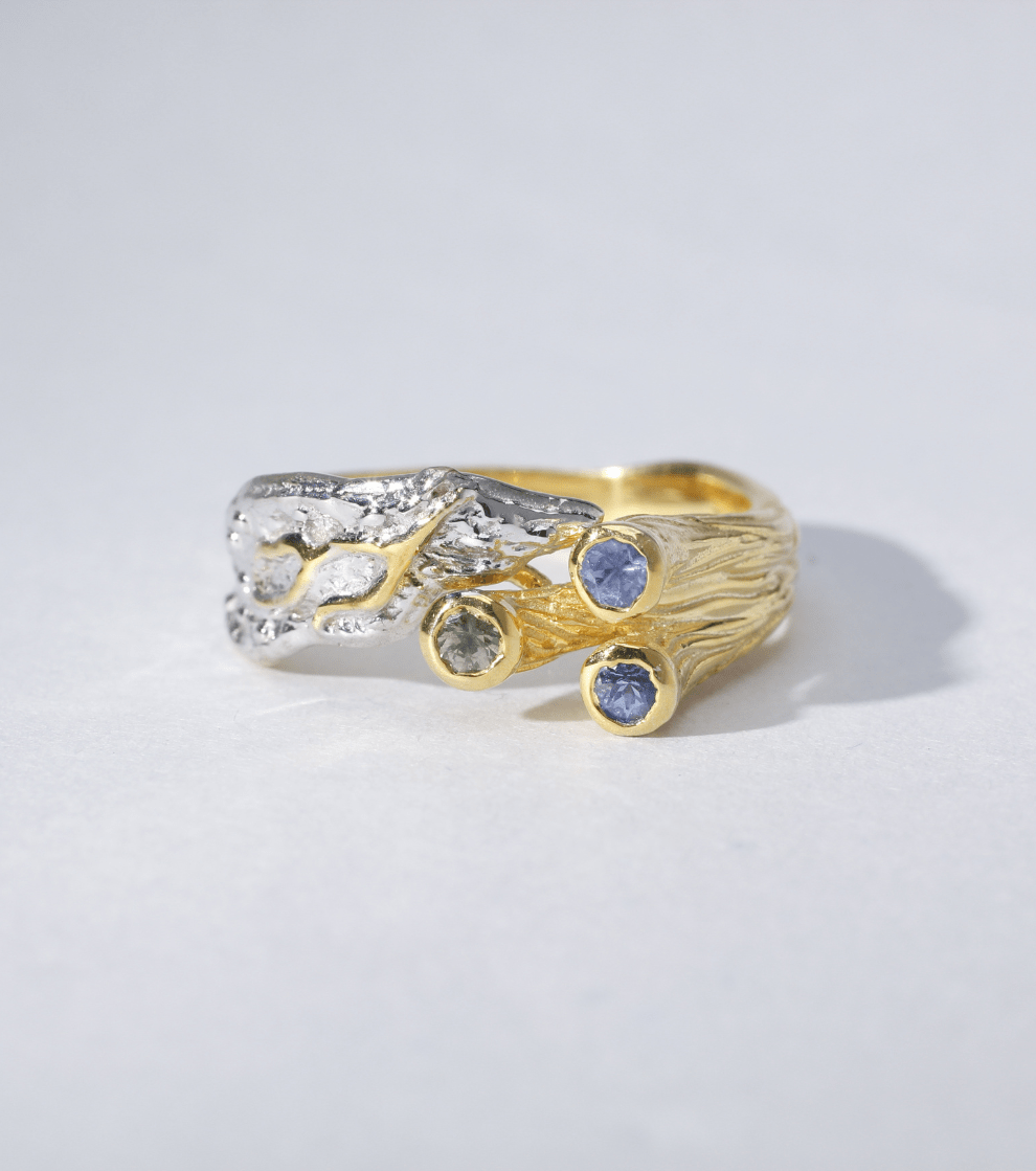 Seaweeded Sapphires Ring for Her