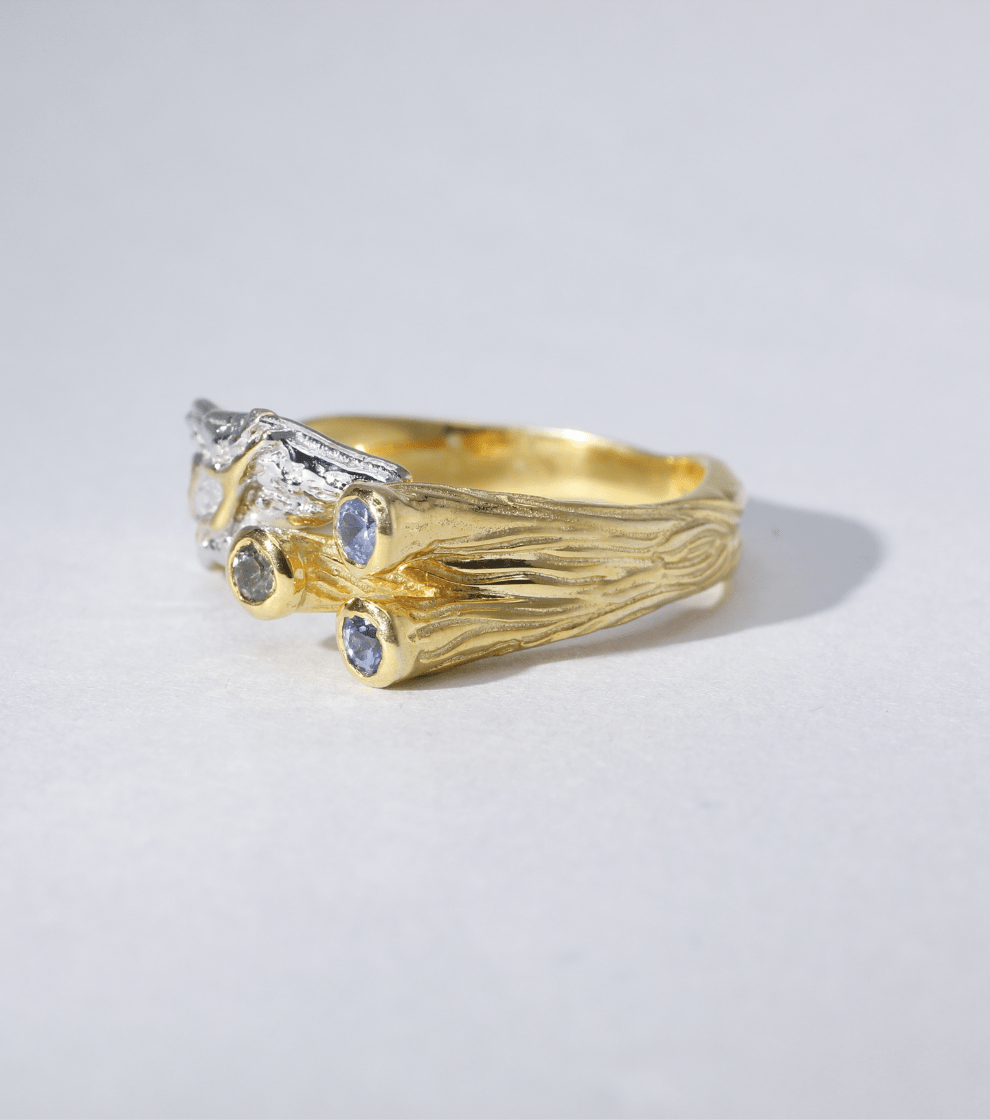Seaweeded Sapphires Ring for Her