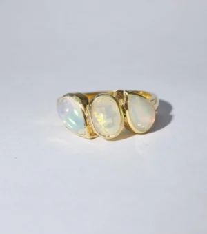 Sublime Trinity Ring in Ethiopian Opal