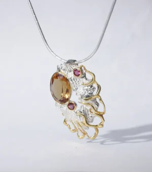 Seashell Symphony Pendant in Zultanite & Pink Tourmaline