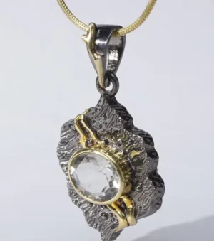 Midnight Bloom Pendant in Green Amethyst