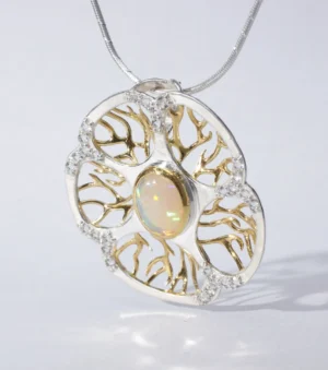 Ice White Citrus in Ethiopian Opal and White Topaz
