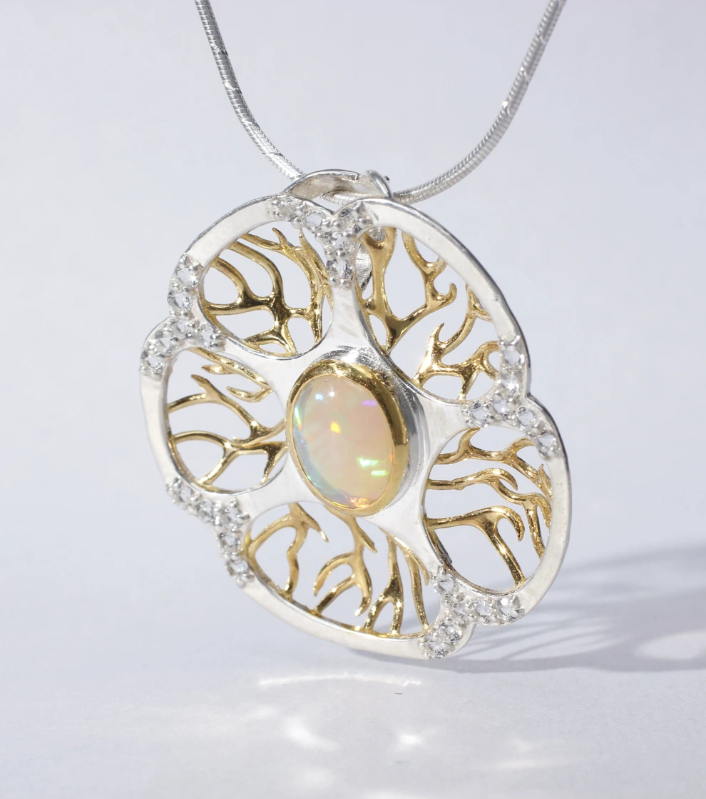 Ice White Citrus in Ethiopian Opal and White Topaz