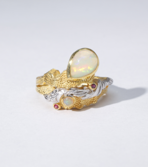Destined Stream Ring in Ethiopian Opal
