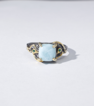 Candy Button Larimar Ring for Her