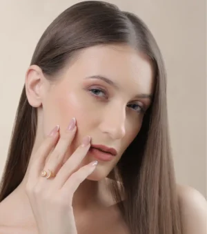 Opal over the Moon Dainty Bypass Ring