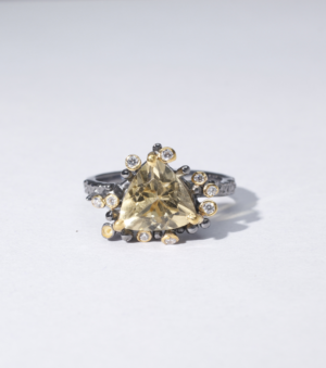 Violet Violence Ring in Trillion Cut Citrine