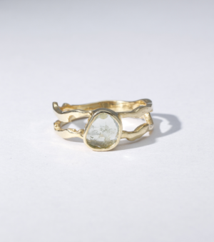 Crude Calligraphy Ring in Mint Tourmaline