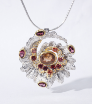 Primordial Burst Pendant in Imperial Topaz