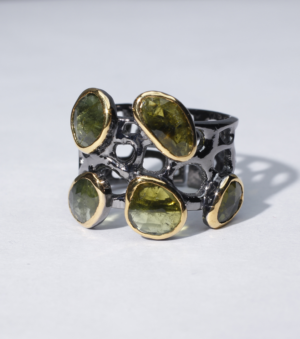 Olivia's Olea Ring in Forest Tourmaline